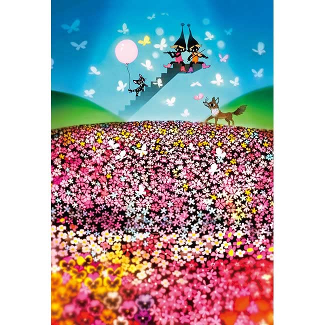 

300-piece jigsaw puzzle by Seiji Fujishiro, Flowers and Dwarfs (26 x 38 cm)