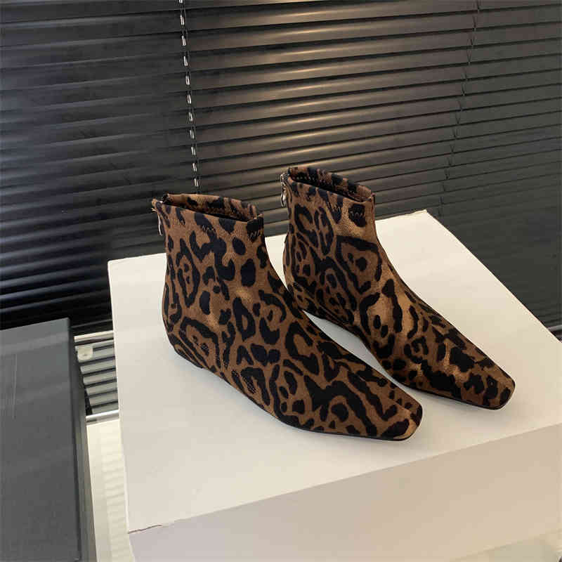 Внутреннее возвышение танкетка каблук женские ботильоны мода леопардовый принт обувь — фото 10