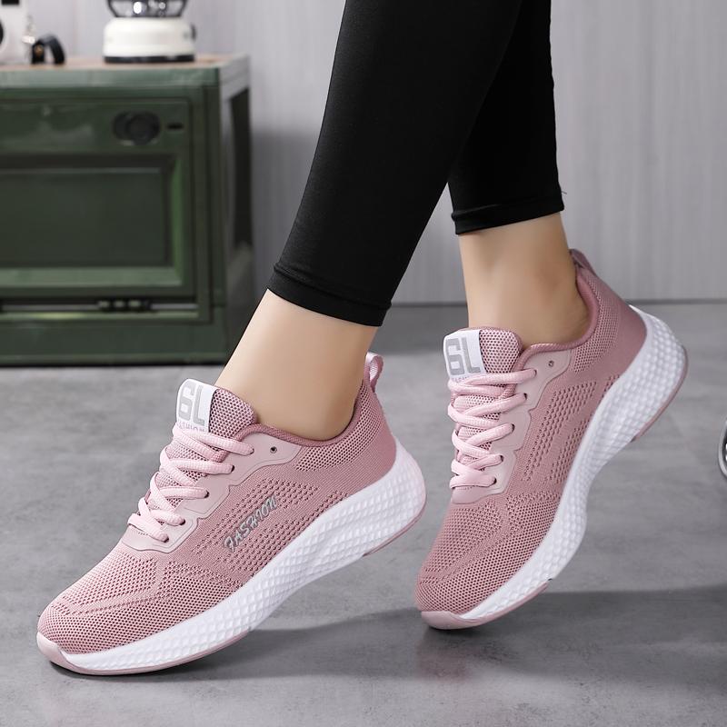 Spring and autumn new sports shoes women's shoes all-match lightweight non-slip casual running shoes women's mesh breathable thi