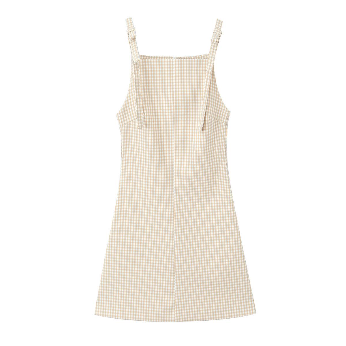 

Весна 2025 Женское европейское и американское стиль Платье мини без рукавов на тонких бретелях L