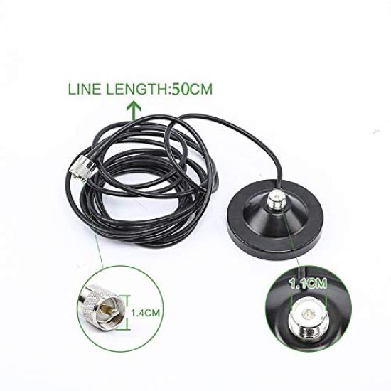 EASYTALK NL-770S Mobile Antenna, 144430MHz High-Gain Dual-Band, Powerful Magnetic Base, 5m Coaxial Cable, Car-Mounted Wireless Antenna, 41.5cm Long