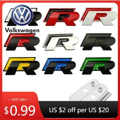 2026 Heißes Metallauto Frontklappen-Logo Kühlergrill-Emblem für Volkswagen VW R Line Tiguan Bora Golf Passat Touran Jetta CC Be VP9