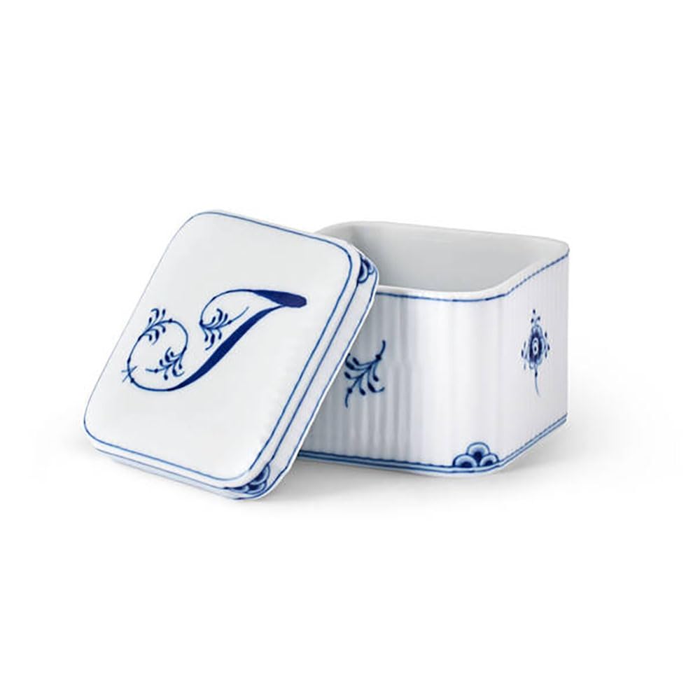[Officially Imported] Royal Copenhagen Alphabet Collection Bonbonnière Square "T", 6cm Tall, 1075895