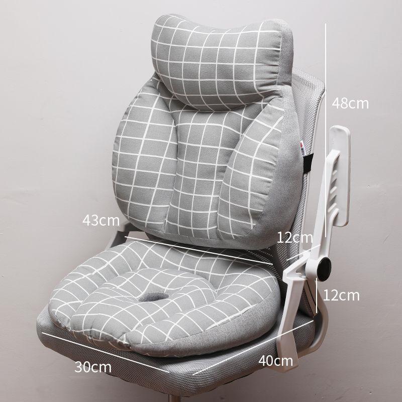 Ergonomic Office Chair Cushion: Backrest, Headrest, Lumbar Support, and Waist Pillow for Kids, Pregnant Women, and Long Sitting Comfort.