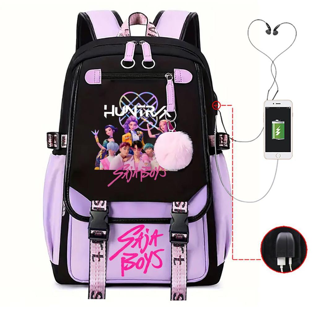 Anime Cartoon Printing High Value Student Spine Protection Schoolbag Going Out Leisure Backpack With Usb