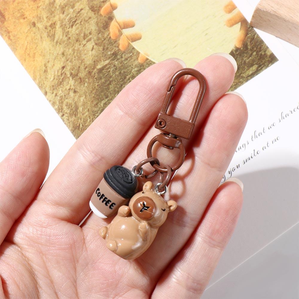 Bag Charm Capybara Phone Pendant Resin Capybara Car Key Ring Kapibala Key Chain  Birthday Kids Gift