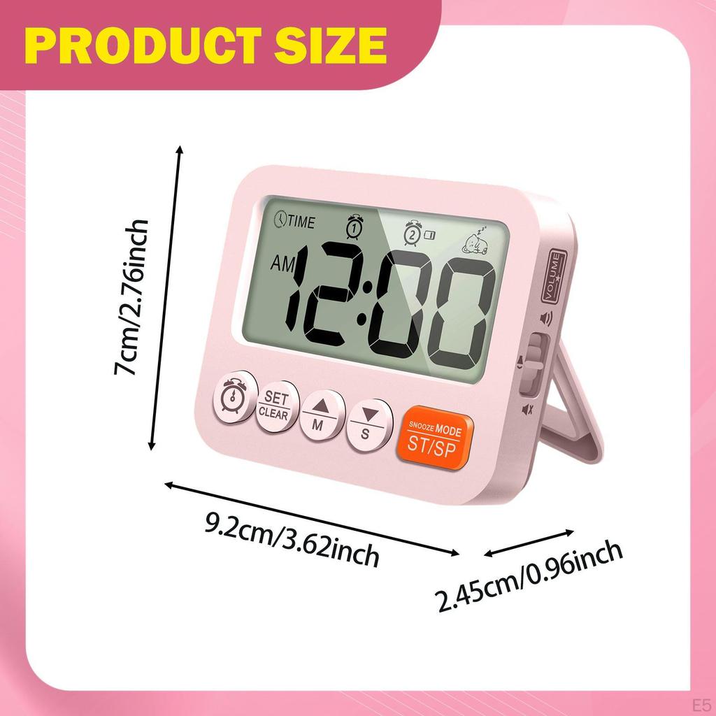 Digitaler Wecker Großes Display für Kinder Erwachsene Kleiner Schreibtisch-Timer Badezimmer Dusche Studium