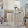 Vintage Häkeltischdecken mit Quasten, Beige Spitzendeckchen Rund Baumwolle Tischdecke Waschbar für Hochzeit Heim Party Dekoration