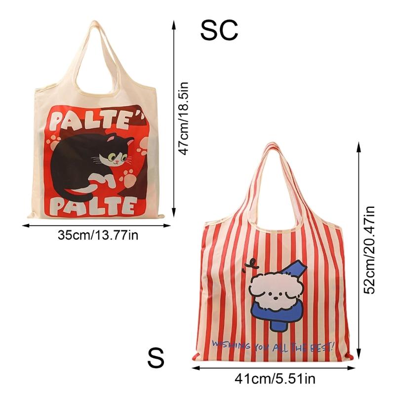 Portable Cartoon Storage Bag Foldable Travel Organizers For Underwear Accessories Multipurpose Polyester Shopping Toted