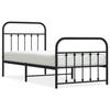 VidaXL Metal Bed Frame with Headboard-Footboard Black 90x200 Cm 352589