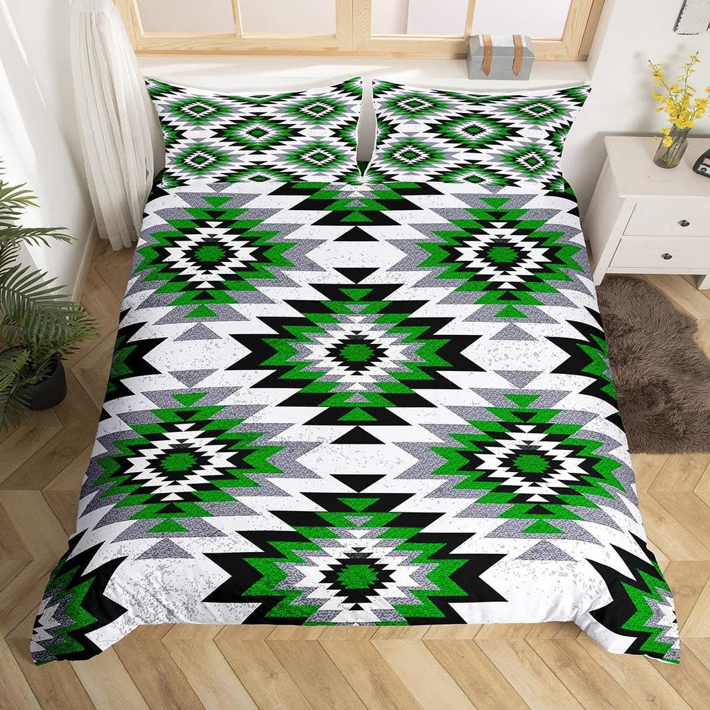 Geometric Pattern Down Comforter Set Bedding Set 3-piece Duvet Cover Set