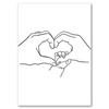 Linea astratta mamma bambino mano cuore minimalista arte murale tela pittura nordica poster e stampe quadri da parete decorazioni per la camera dei bambini