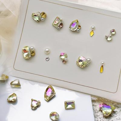 10 Teile/satz Nail art Charme 3D Multi-formen DIY Shiny Luxus Faux Kristall Strass Nagel Dekoration Hause Salon Nagel zubehör