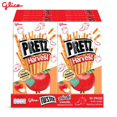 Glico Pocky Pretz Harvest Maçã 34 gx 10 unid - Lanche Tailandês