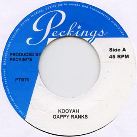 7inch Record GAPPY RANKS / RAS DEMO - Kooyah / No Slackness PTI076 Peckings UK 2012 UK Reggae, Ska & Dub