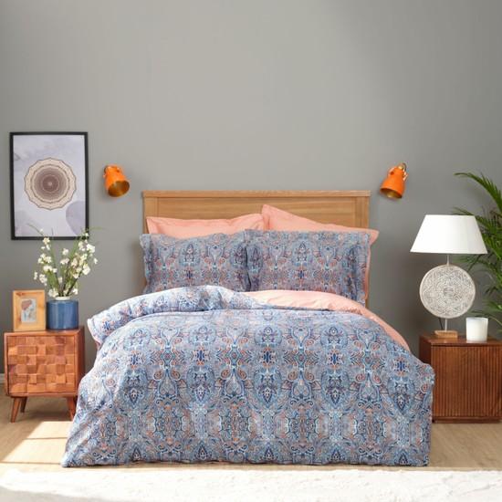 

Karaca Home Evan Indigo Двойной комплект пододеяльников из 100% атласного хлопка