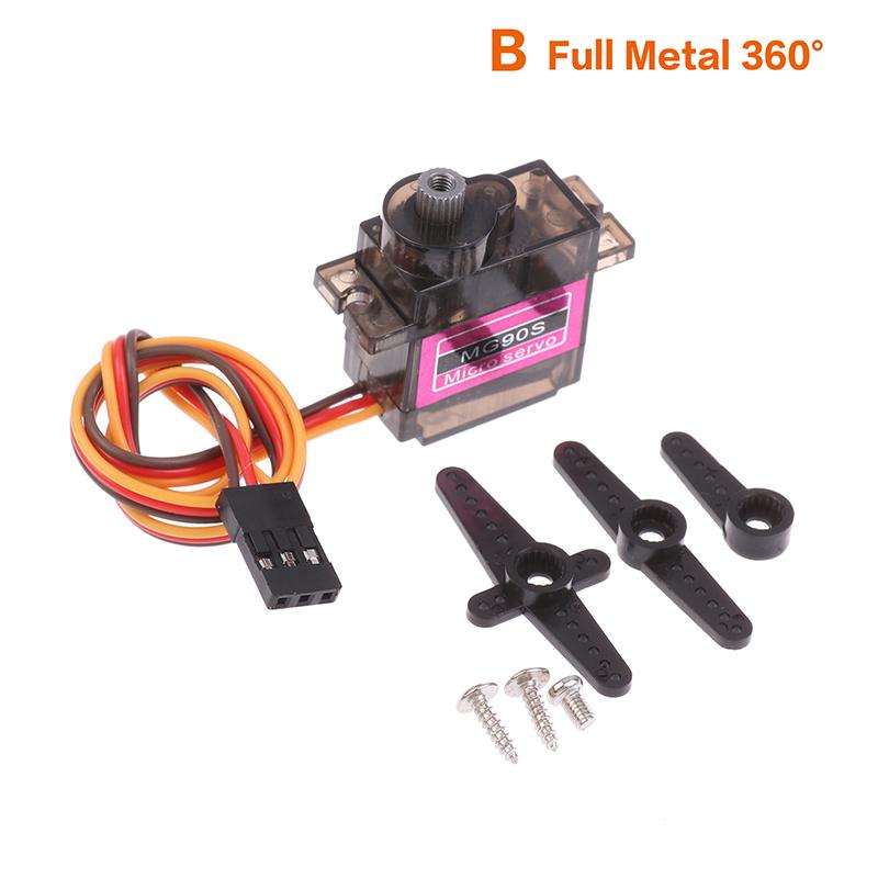 1Pc 180° 360° Micro Metal Gear High Speed Servo For RC Plane Helicopter Boat Car Mini Servos Kids Toy Accessory
