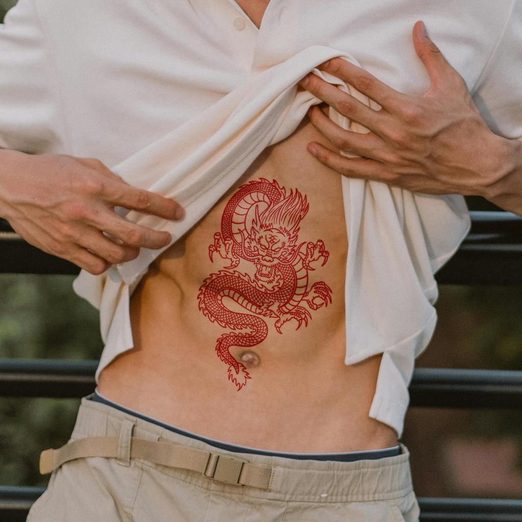 Domineering And Fierce Roaring Dragon Totem Tattoo Sticker Niche Dark Arm Tattoo Sticker