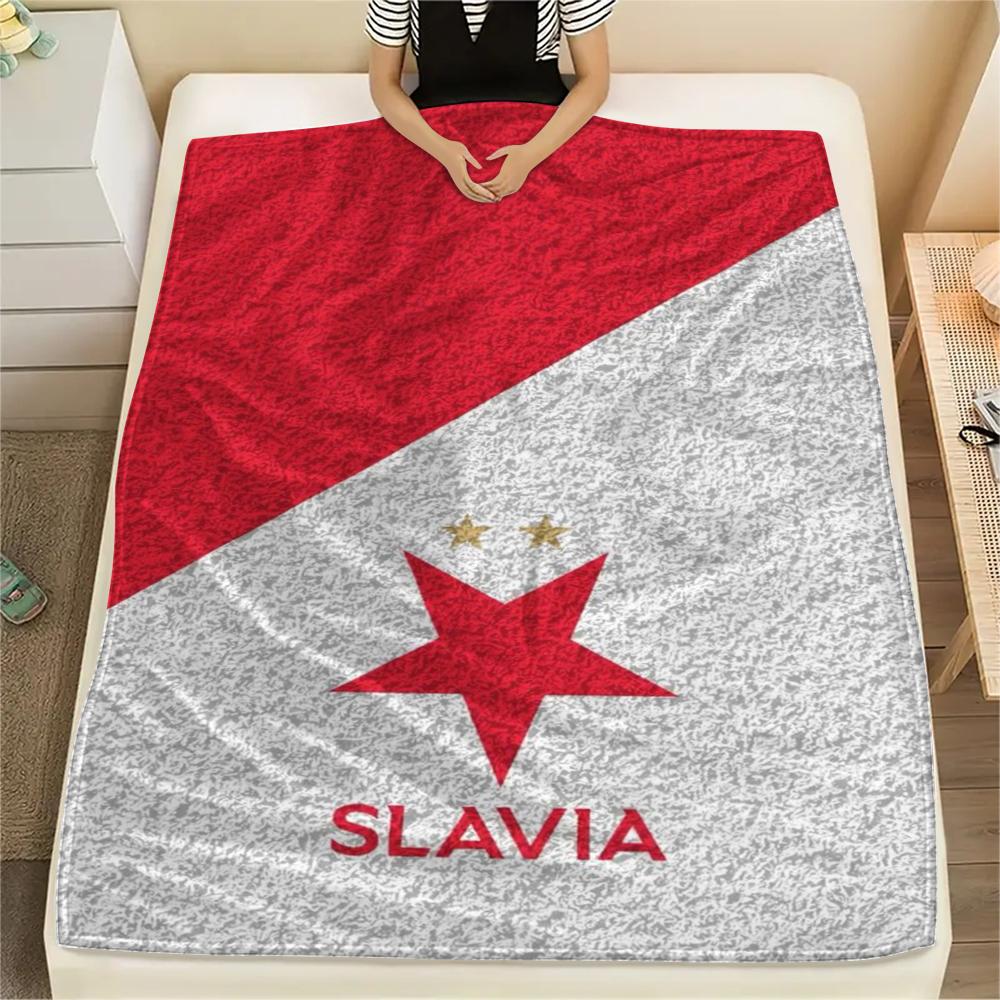 

1pc SK Prague Slavia Print Flannel Blanket, High quality Comfortable for All Seasons, Home Decor, Warmth and Comfort, Perfect for Christmas Gifts86 80cm x 120cm