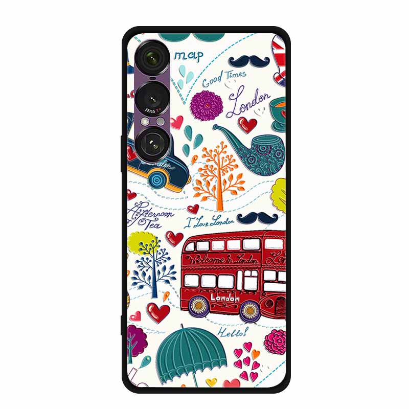 3D Emboss Case For Sony Xperia 1 VII 5G Case Flowers TPU Soft Silicone Back Cover For Sony Xperia 1 VII 2025 Phone Case XQ-FS54