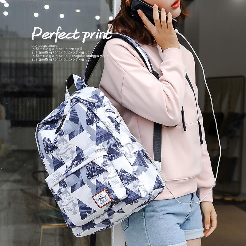 Miling Printed Oxford Laptop Backpack