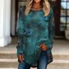 Women's Loose Fit Neck Halloween Print Long Sleeve Tunic Top