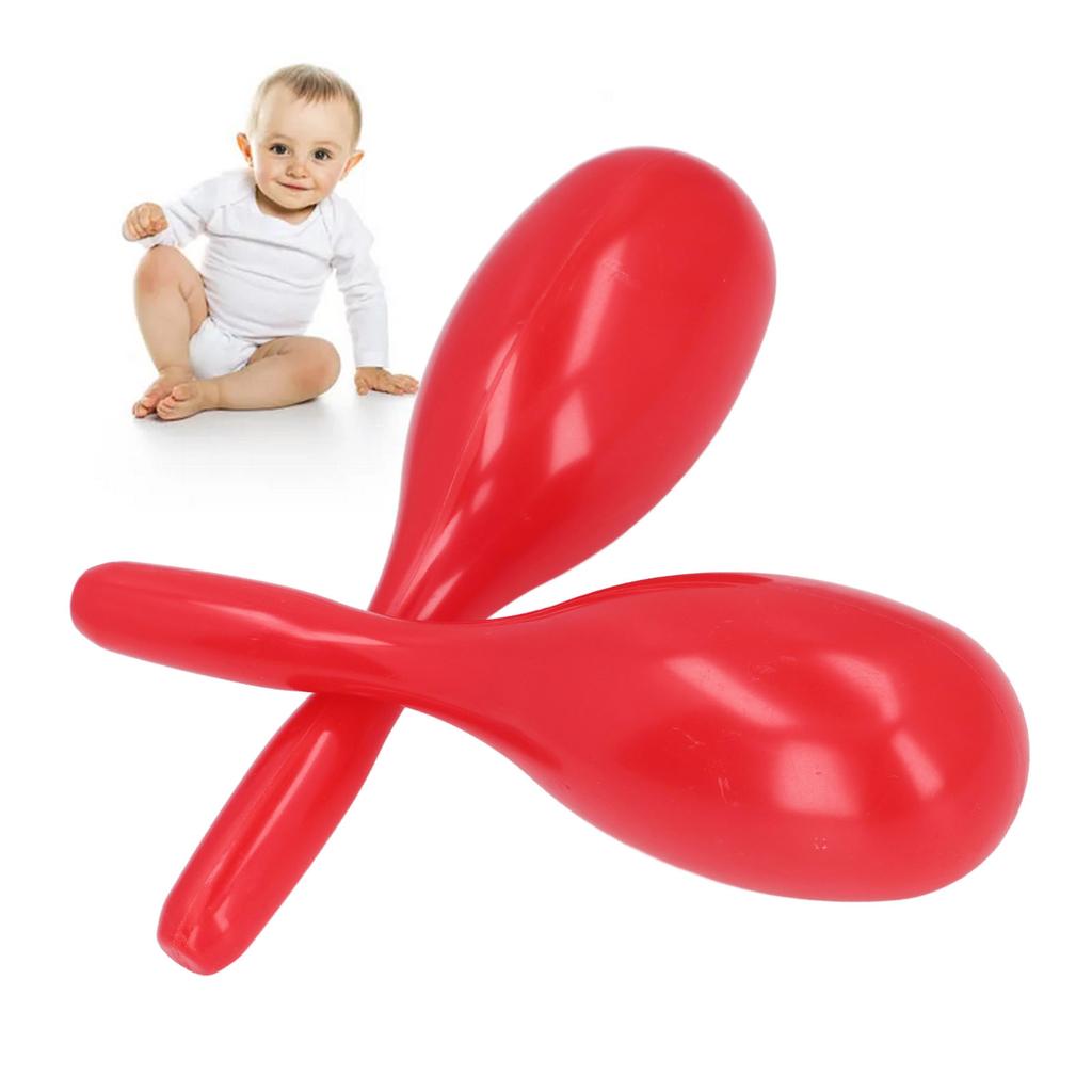 2Pcs Music Maracas Oval Shaped Plastic Hand Percussion Rattles Music Instrument for KTV Party Kinder