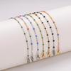 AML 304 Stainless Steel 18K Gold-Plated Bohemian O-Chain Anklet for Women, Multi-Color Enamel