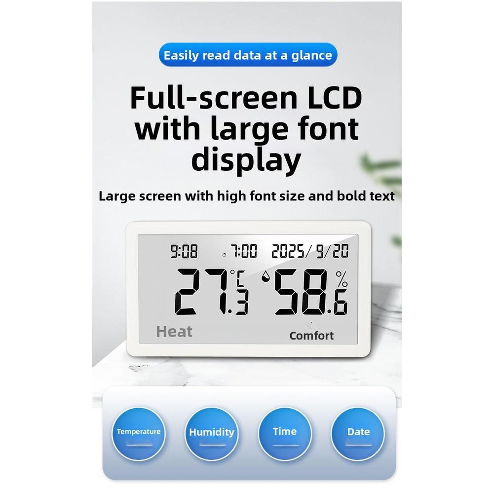 Accurate Digital Indoor Temperature Humidity Meter with Comfort Display Wall Mount and Desktop Placement with Clock Calendar China Mainland
