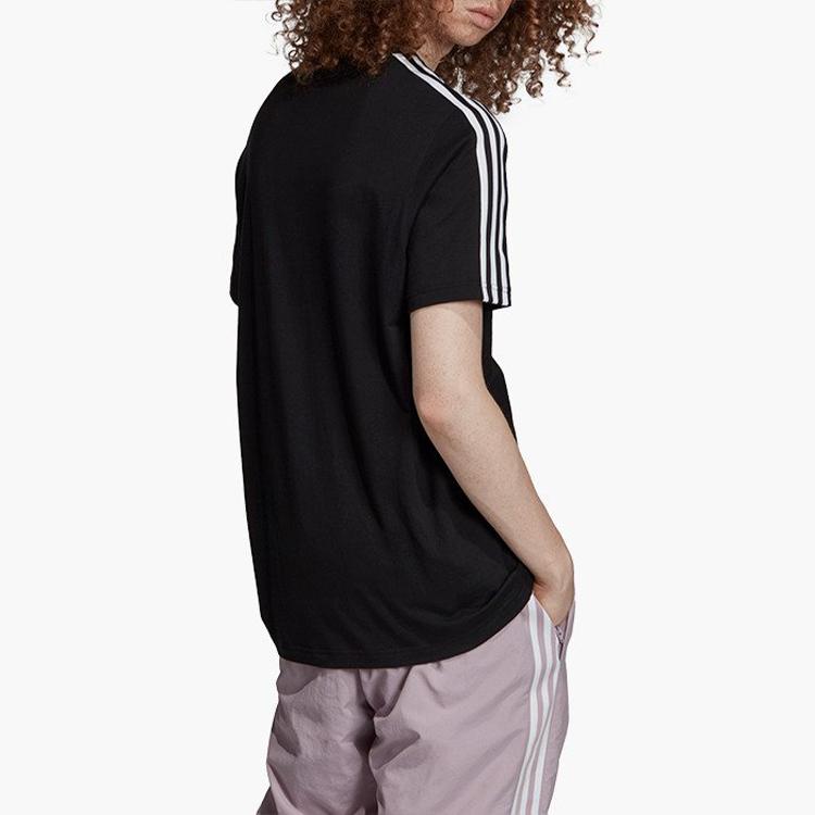 Adidas Originals Clover Retro 3-Stripes Tee Crew Neck Short Sleeve Men Tops Black ED6116