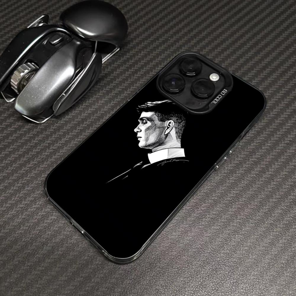 Peaky B-Blinders Tommy Cool Phone Case Black IMD Colorful Silver Suitable Soft Case for iPhone 16 15 14 13 12 11 XS Pro Max