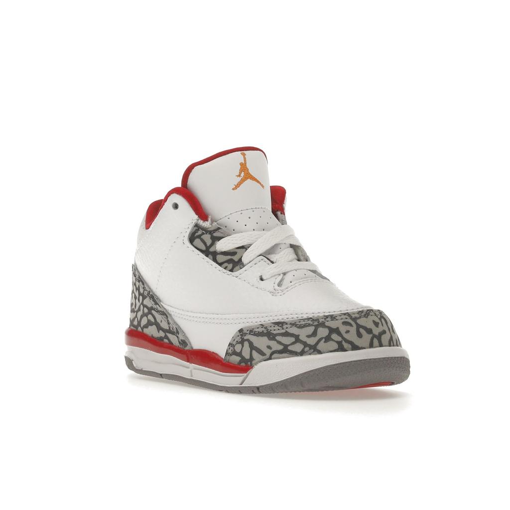 Pantofi sport Air Jordan 3 Retro TD Cardinal Red pentru copii alb-curry deschis-gri ciment 832033-126