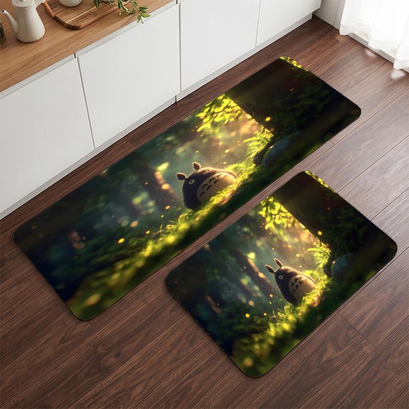 My Neighbor Totoro (19) Flannel Kitchen Mat Soft Anti-Slip Kitchen Floor Runner Rug Kitchen Rug for Home Kitchen Decor