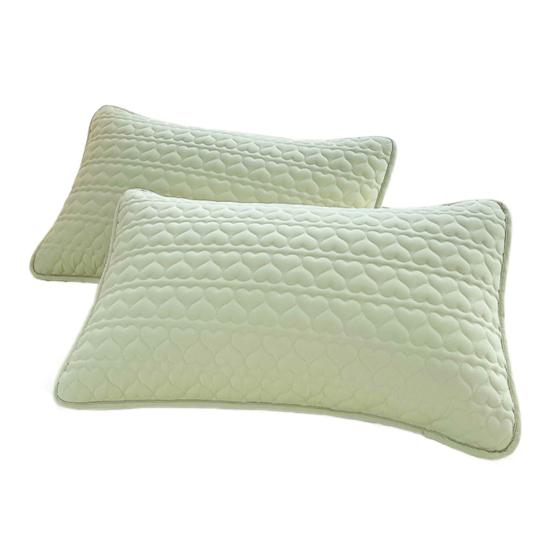 Padded Pillow Cover Quilted Waterproof Pillow Protector Heart Pattern Envelope Pillowcase Protection from Dust And Sweat for Home Bedroom School