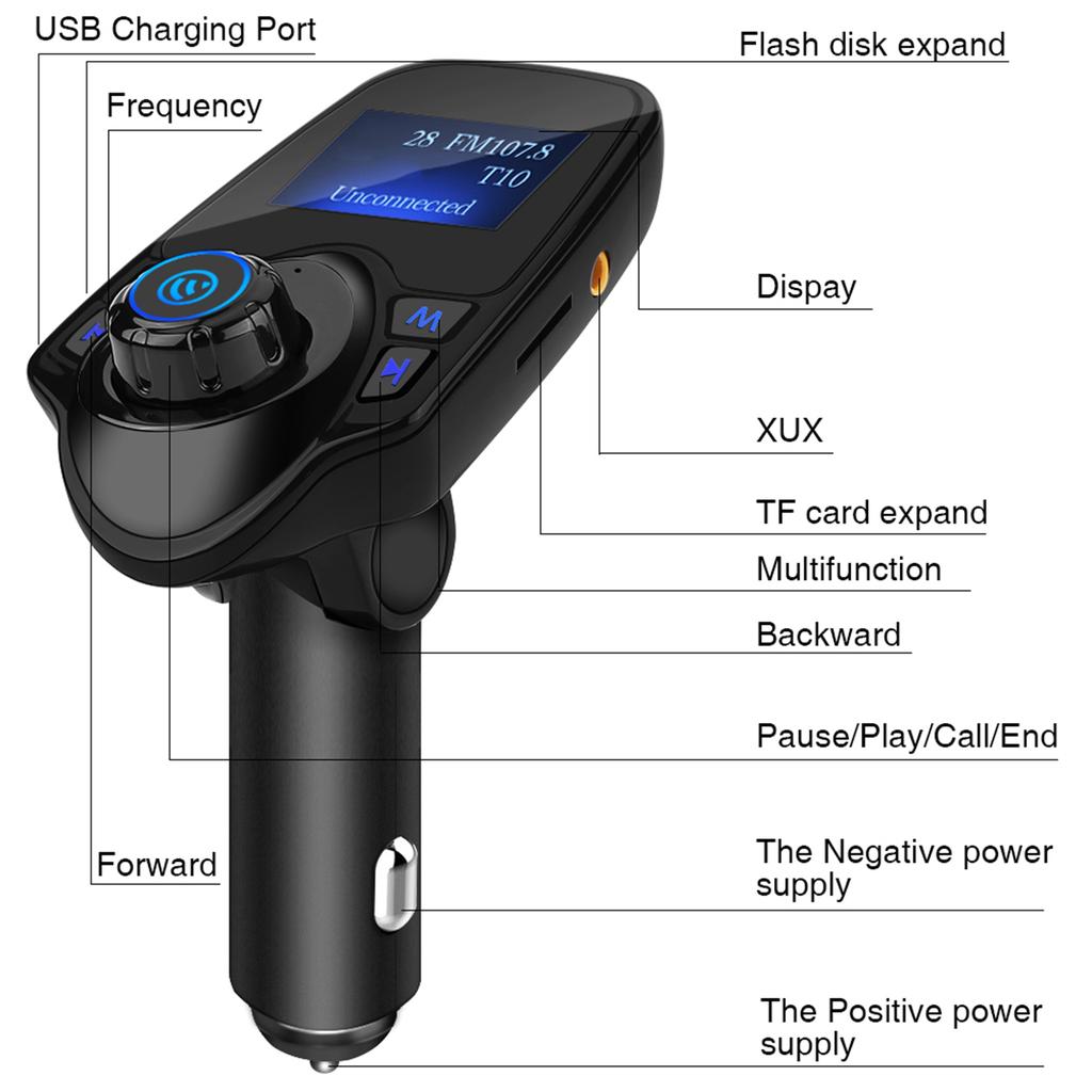 T11 Bluetooth Wireless Handsfree Car Kit MP3 Player FM Transmitter USB Charger