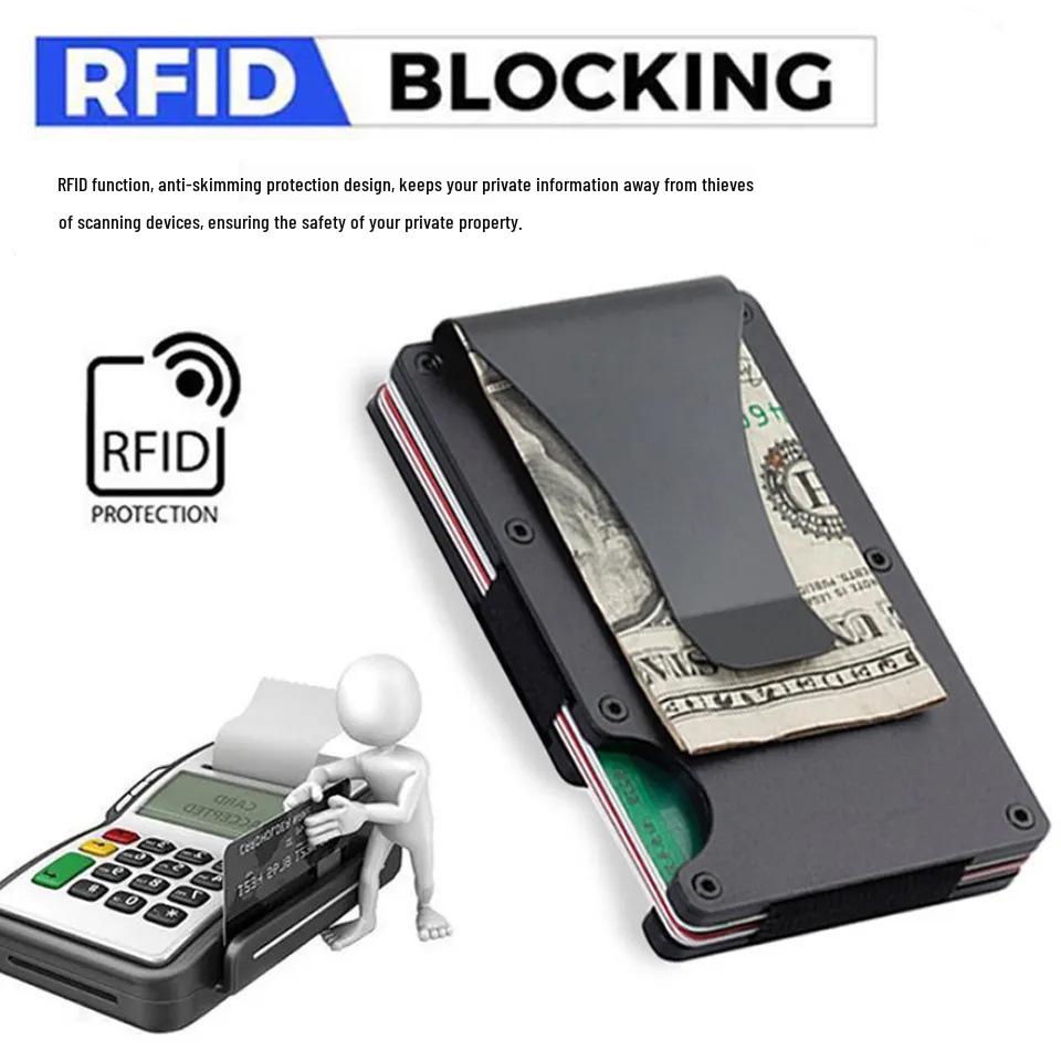 Aluminum Alloy RFID Anti-Theft Ultra-Thin Metal Card Holder Wallet for Men