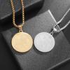Fashionable Brand Personalized Stainless Steel Jesus Letter Round Brand Pendant Ornament Retro Titanium Steel Necklace