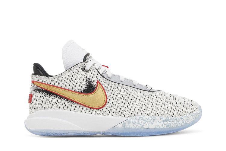 Kids' Sneakers Nike LeBron 20 The Debut (GS) White/Metallic Gold/Black/University Red/Wolf Grey