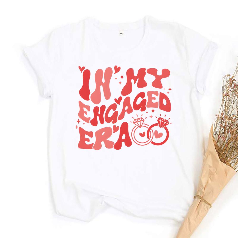 N My Engaged Era Shirt Fiance TShirt EngageUnisext Gift for Her Bridal Shower Gifts Retro Groovy Fiance AnnounceUnisext Tops