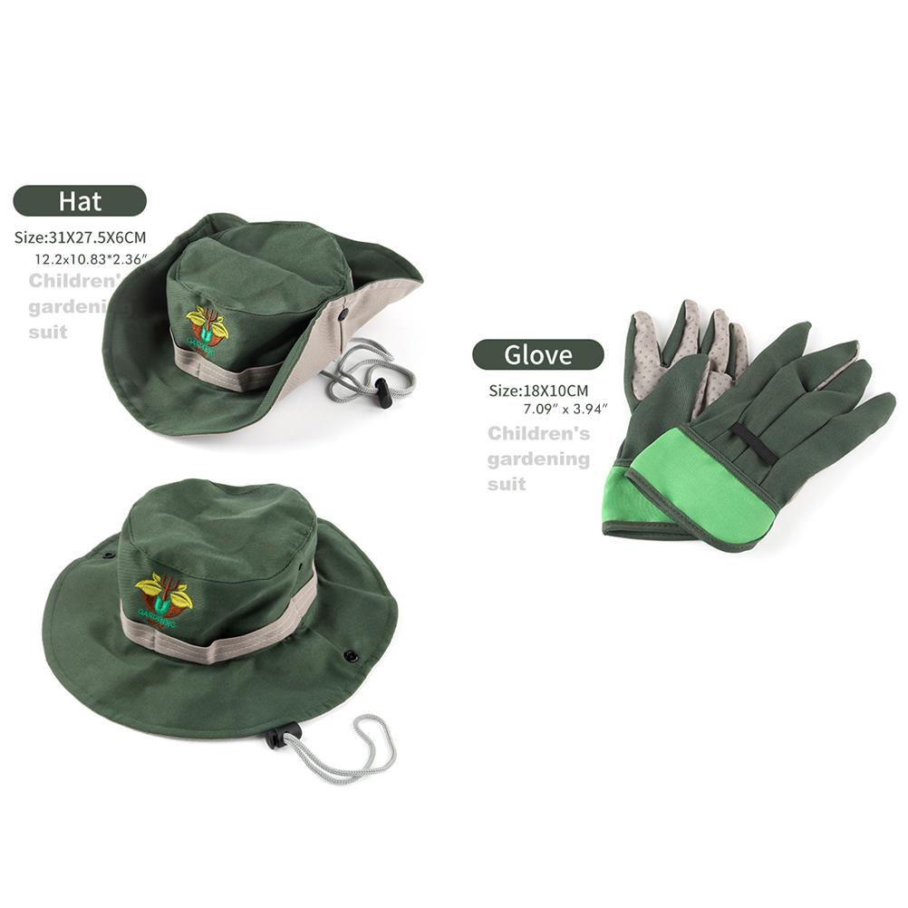 11Pcs Kids Gardening Tools Set Includes Tote Bag Spade Rake Fork Apron Gloves Watering Can Outdoor