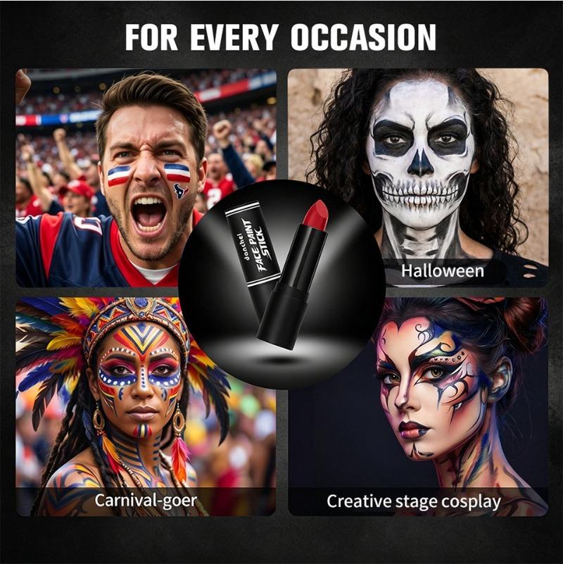 Stick Colore Vivace per Pittura Facciale da Tifoso Sportivo Crayon per Tatuaggi sul Corpo Artistico Portatile Impermeabile Trucco per il Giorno della Partita Multicolore Forniture per Feste