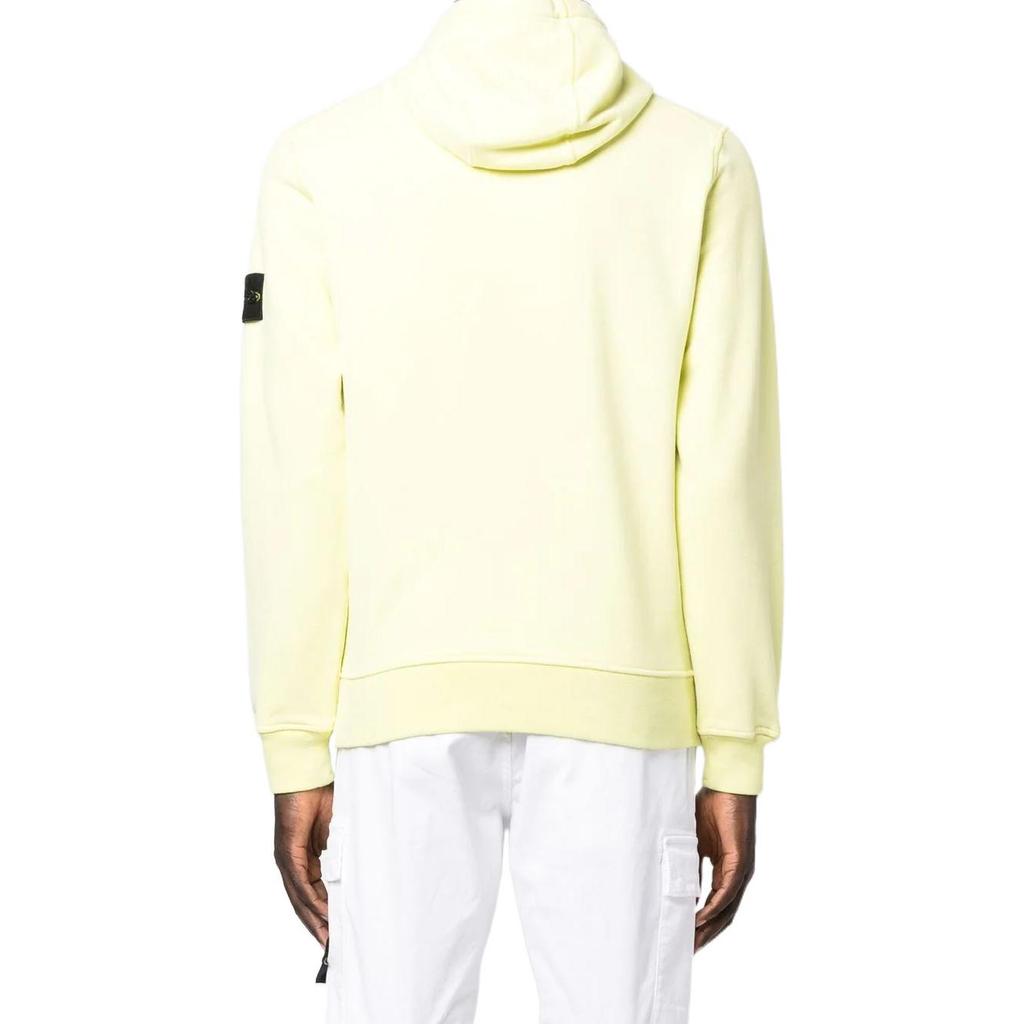 Stone Island Fw22 Solid Color Kangaroo Pocket Logo Pullover Sweatshirt Men sweatshirt Lemon-Yellow 771564120-V0031