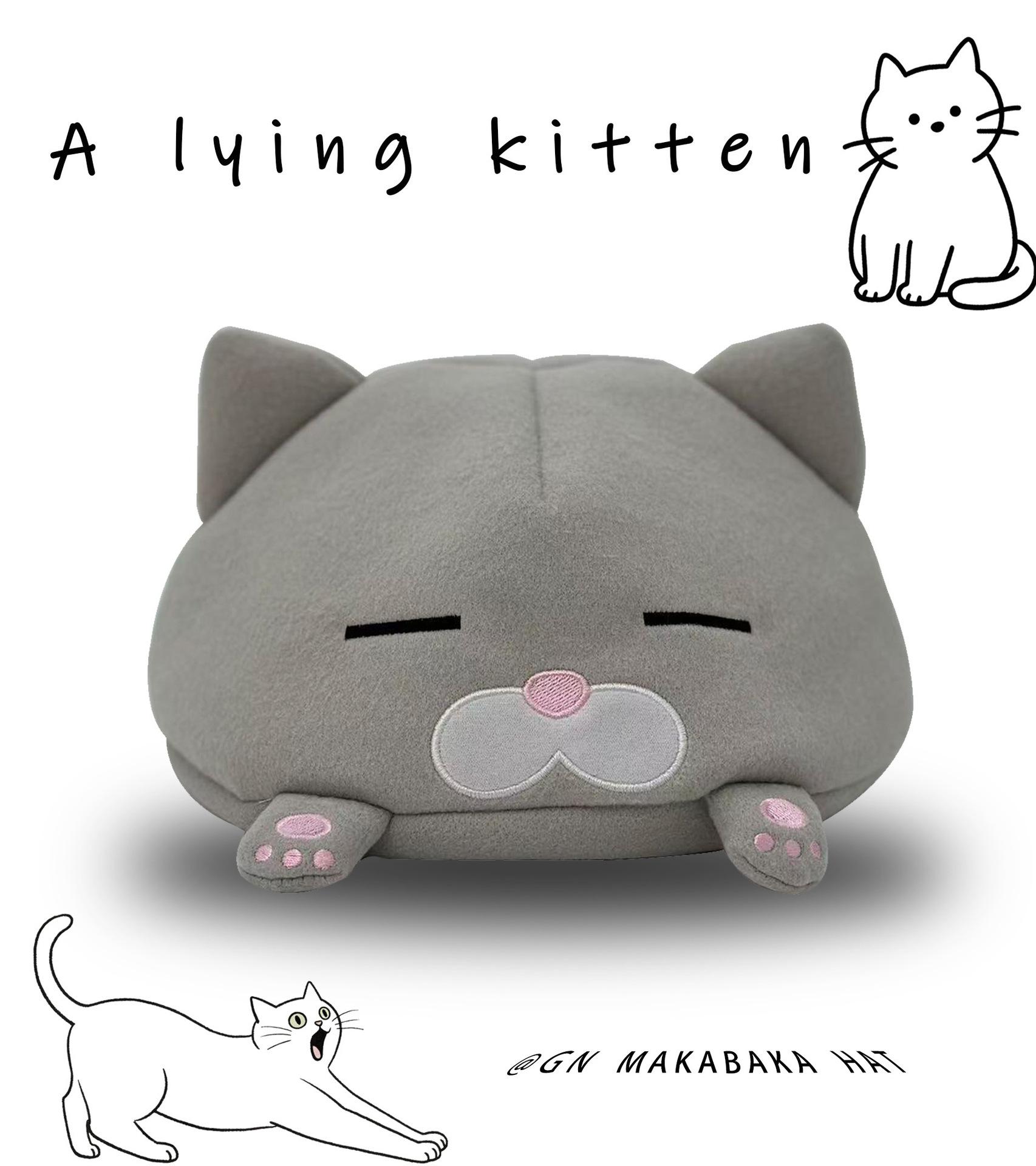 Домашняя милая мультяшная милая серая кошка вышитая берет сезон сладкий универсальный лицо маленькая шляпа художника One size fits all