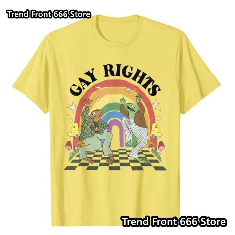 

New Arrives Mens Cotton Gays Rights Tshirts Summer Trendy Rainbows Pattern Prited Short Sleeve High quality Tops 110cm