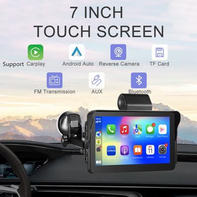 Přenosný 7" dotykový multimediální přehrávač Kompatibilní s bezdrátovým CarPlay Android S DVR 64GB TF kartou
