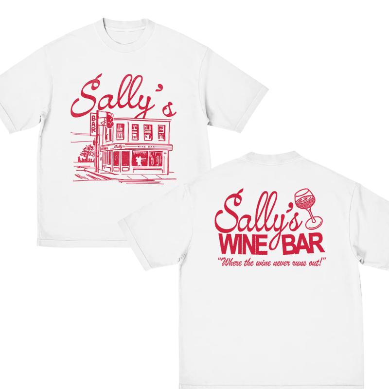 

Summer Retro Y2K Retro Sallys Bar Tshirt for Men Women Luxury Fashion Hip Hop Cotton Casual Street Wear Loose Tshirt M