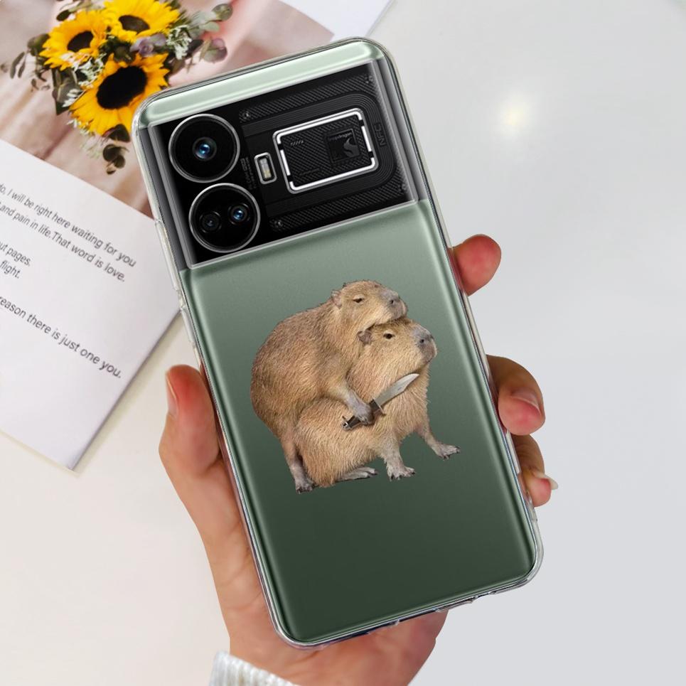 Pro Realme GT5 Pouzdro Průhledné Silikonové Měkký TPU Kryt Pro OPPO Realme GT 5 RealmeGT5 Pouzdra Květinové Mramorové Želé Nárazník Coques