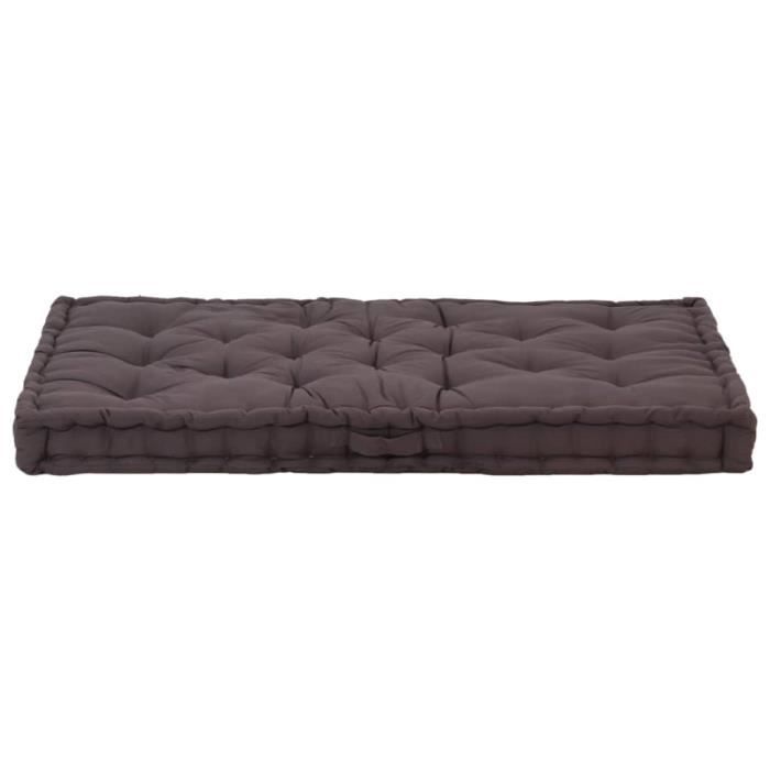 VidaXL Coussin de plancher de palette Coton 120x80x10 cm Anthracite