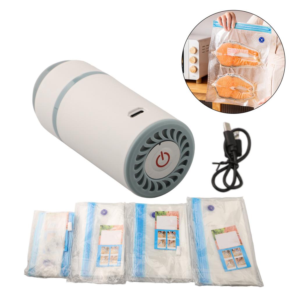 Vacuum Seal Bags Food Storage Bag Electric Vaccum Pump Set Household Upgrade Rechargeable With Hand Pump Sealing