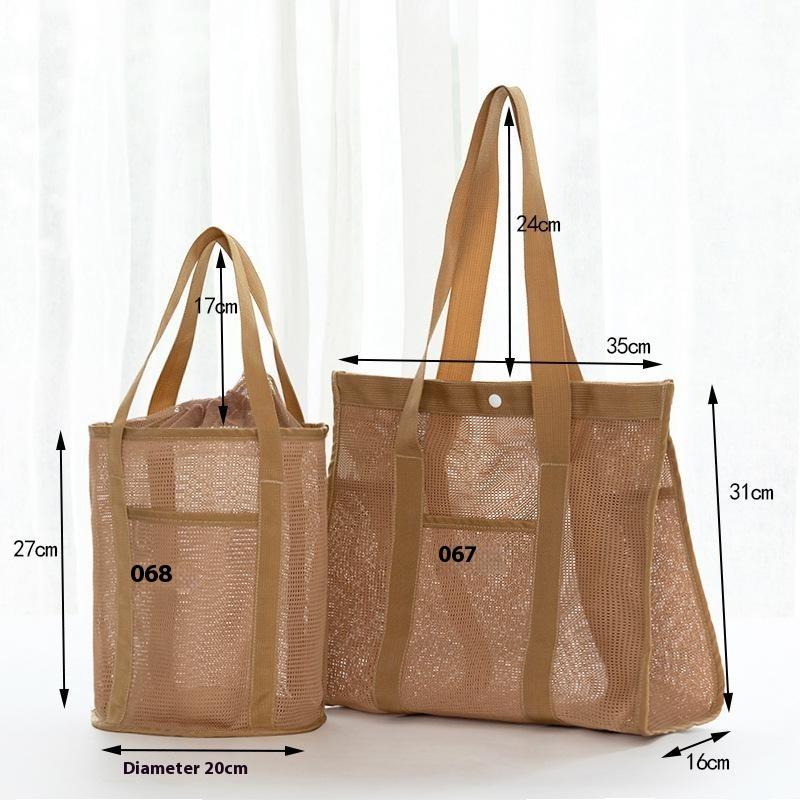 2025  Korean Beach Bag  Mesh Hollow Fitness Shoulder Bag Leisure Swimming Bag Travel Storage Washbag
